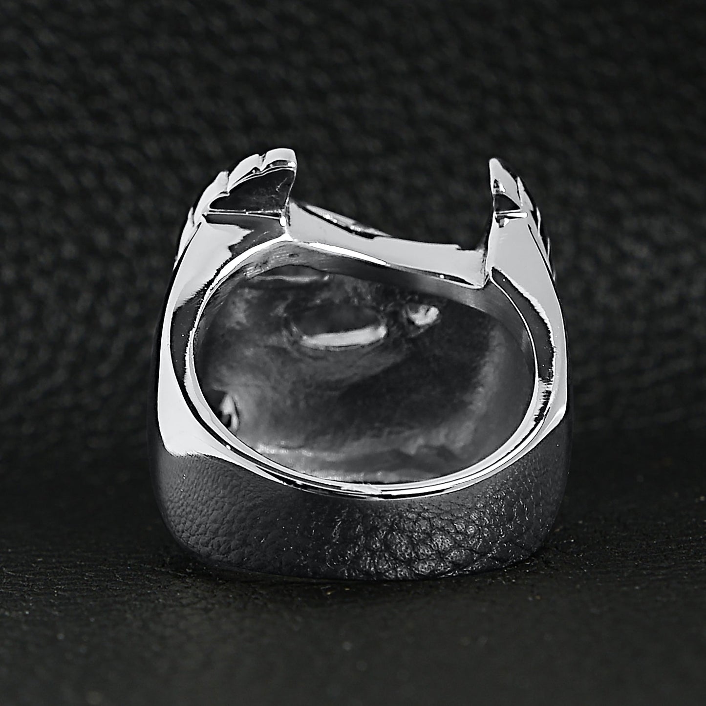 Stainless Steel 18K Gold Plated Live To Ride Eagle Biker Ring