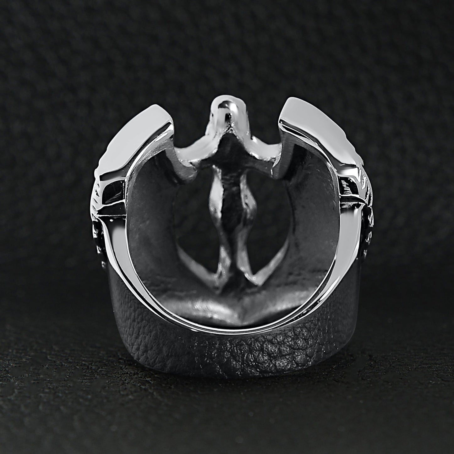 Stainless Steel Guardian Angel Unisex Ring