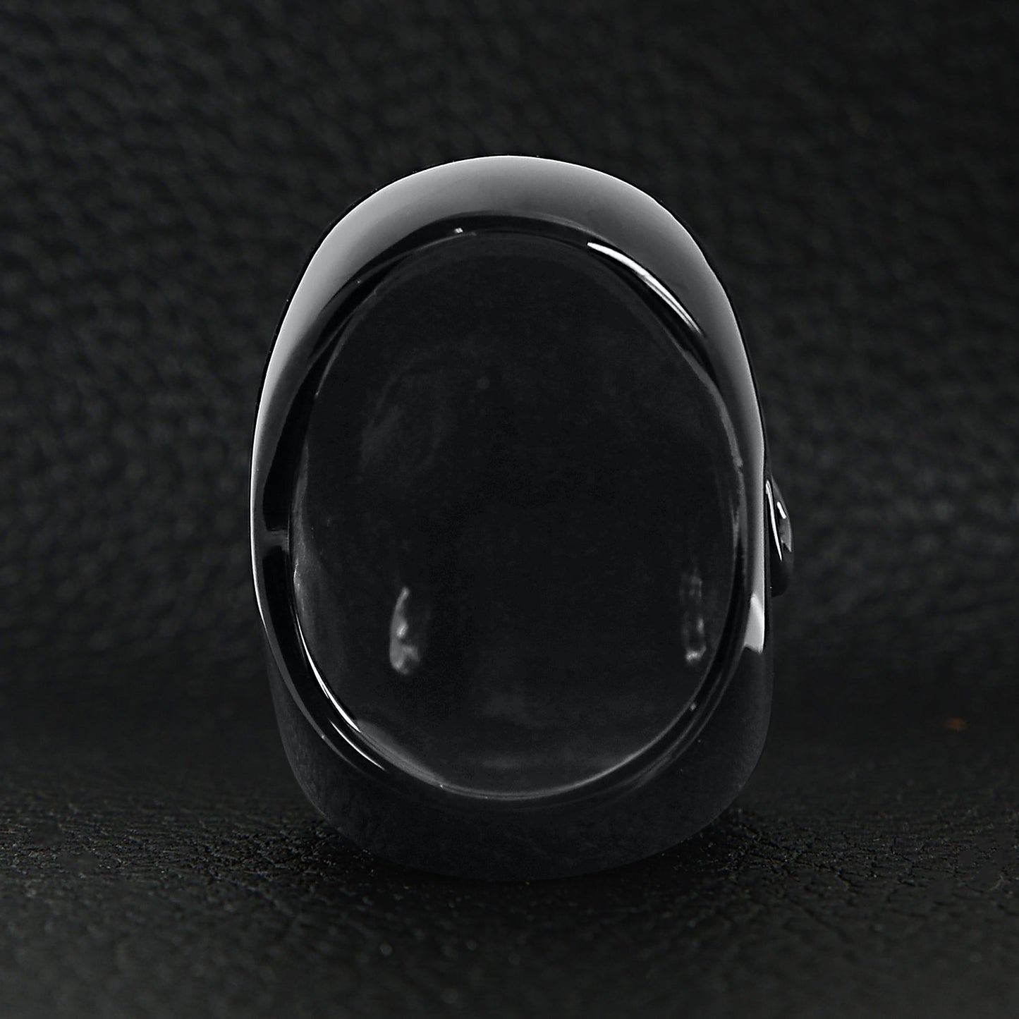 Stainless Steel Large Black Skull Ring