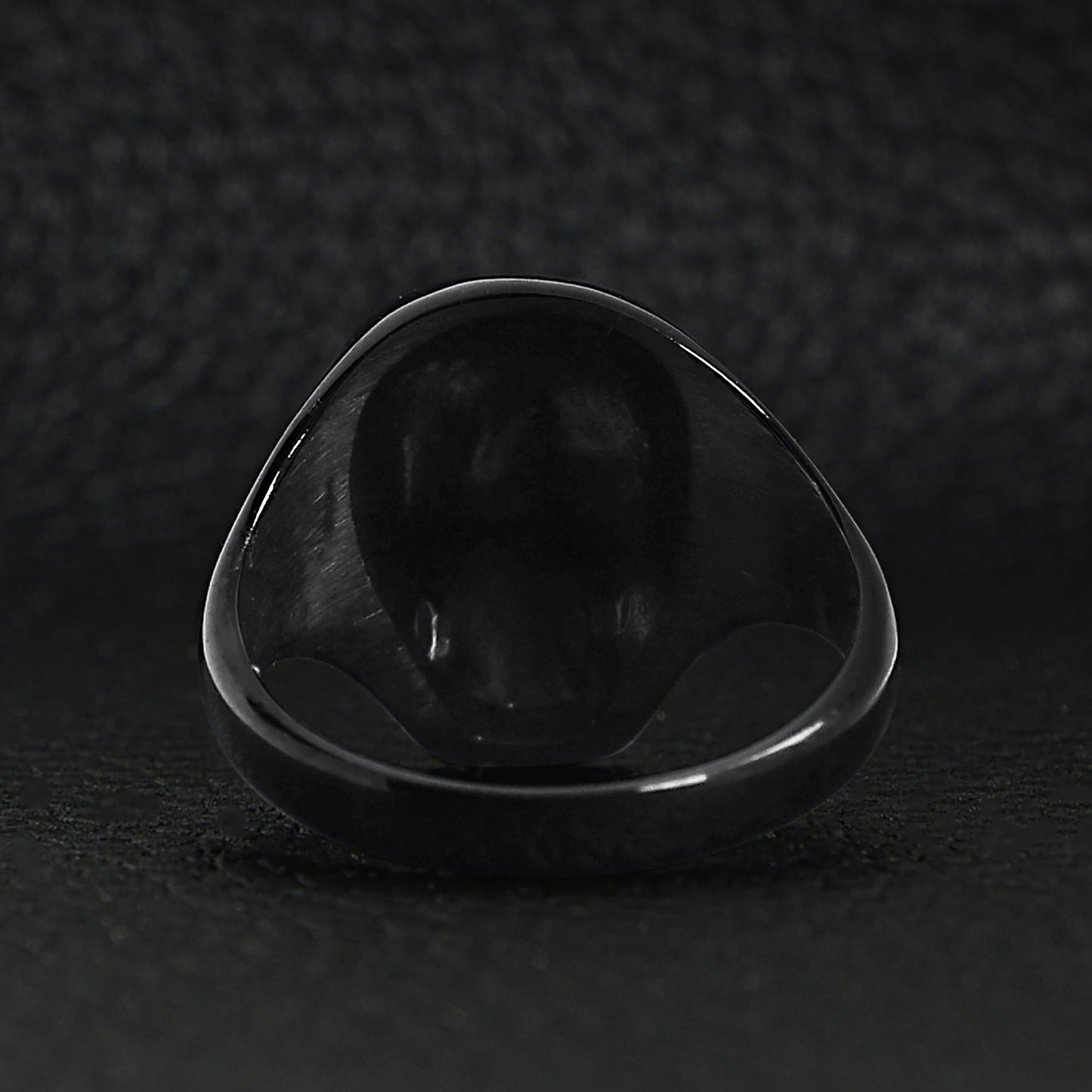 Stainless Steel Black Skull Ring
