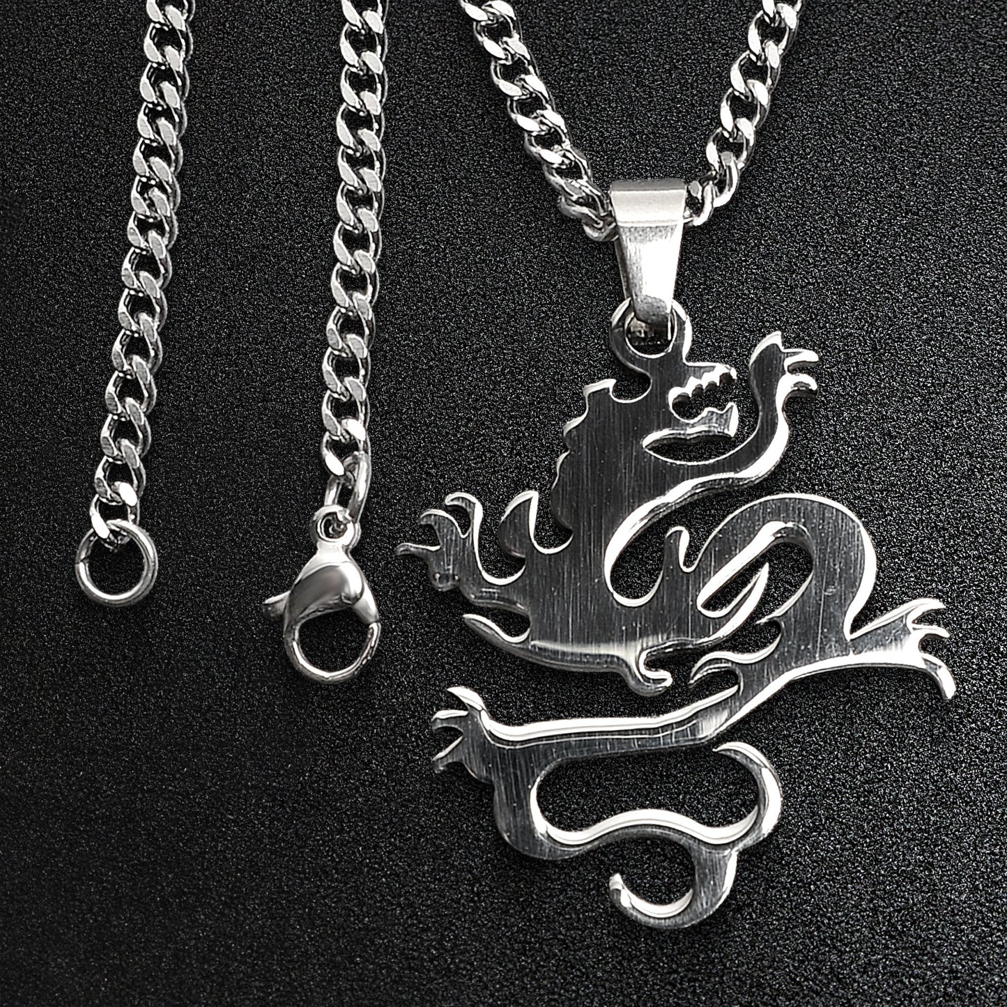 Stainless Steel Dragon Curb Chain Necklace