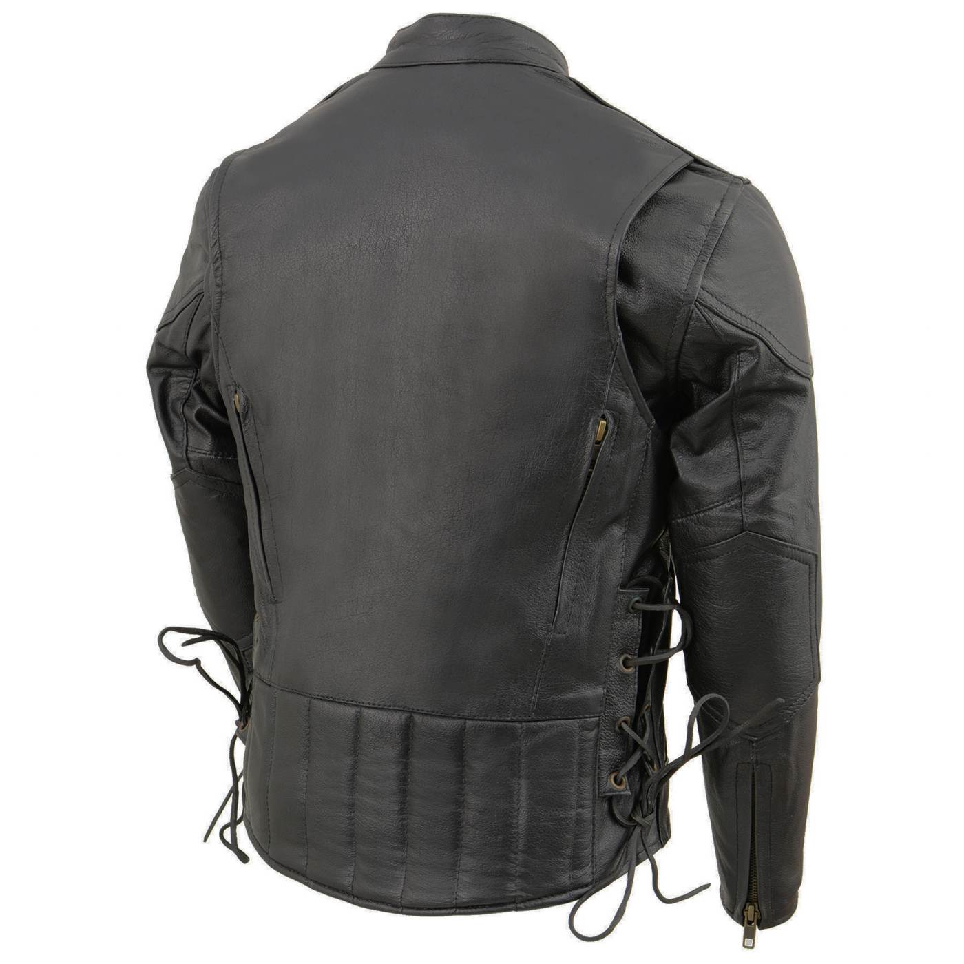 Milwaukee Leather LKM1900 Boy's Black Leather Side Lace Vented Moto Jacket
