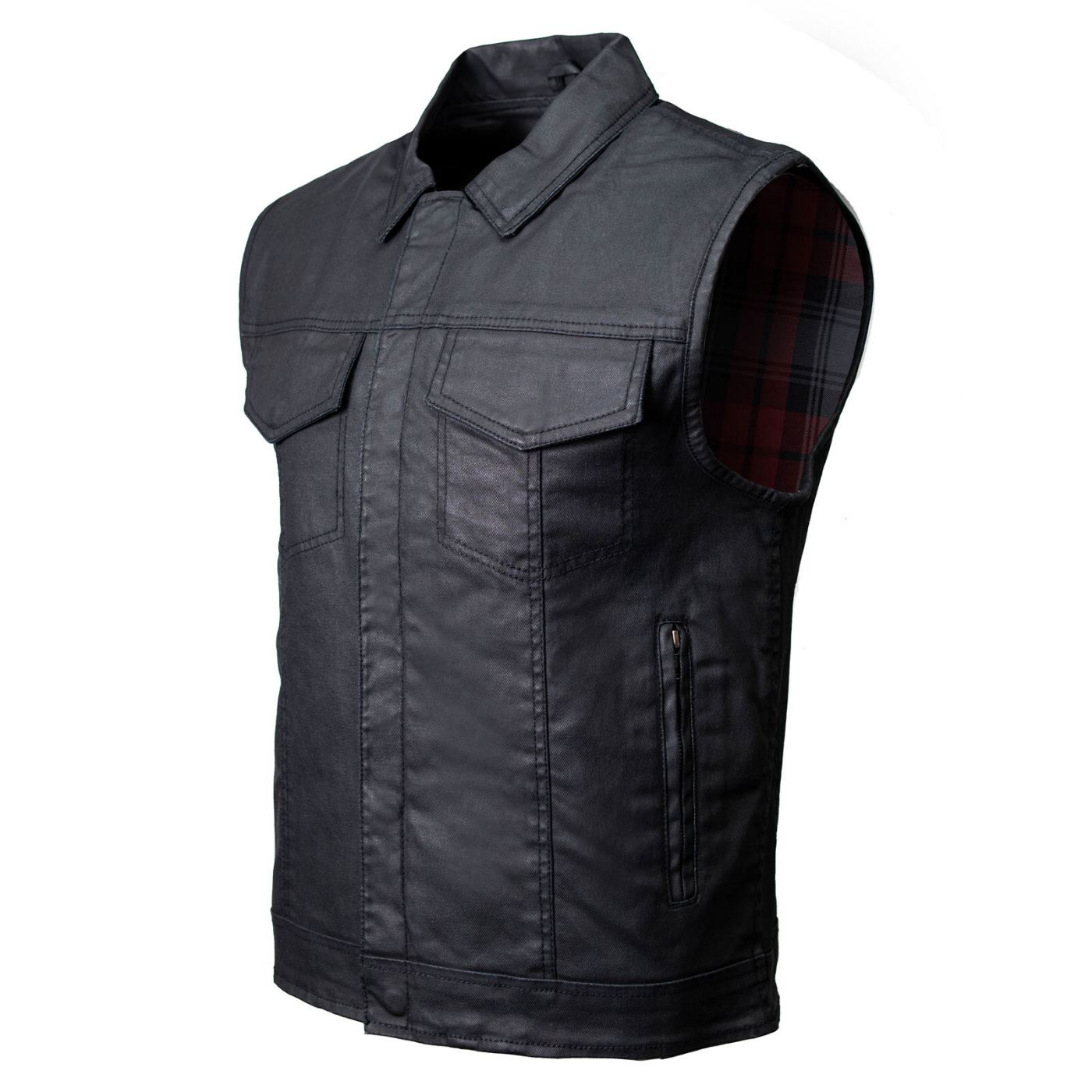 Milwaukee Leather MDM3030 Men's Black Waxy Coated Denim Club Style