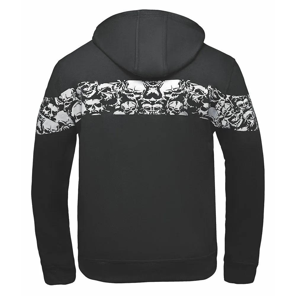 Ghost - Mens Reflective Skull Graphic Motorcycle Hoodie