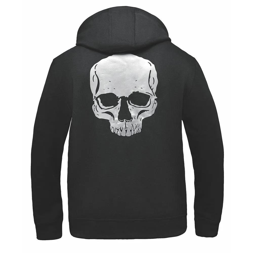 Skull - Men's Reflective Skull Riding Hoodie Zip Up Sweatshirt
