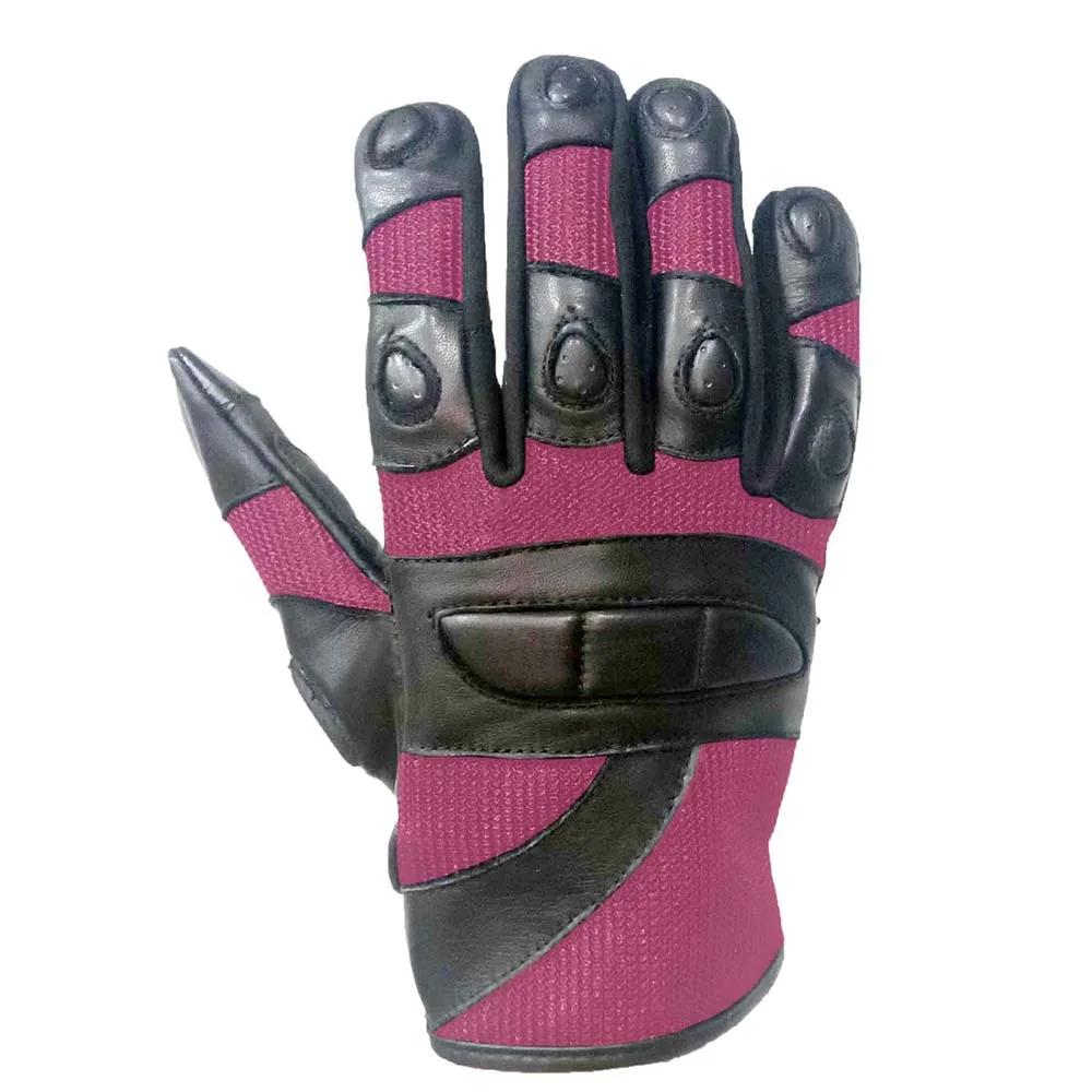 Ladies Black & Pink Full Finger Gloves