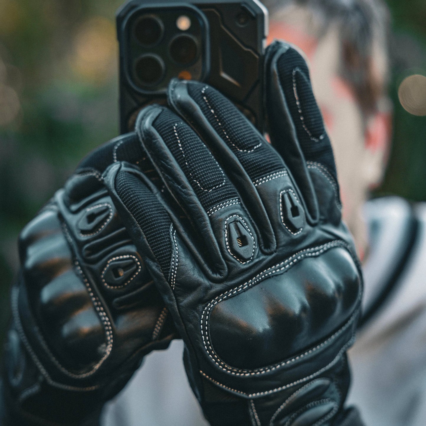 Mens Full Finger Gloves with Knuckle Armor