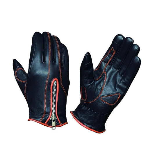 Ladies Full Finger Gloves with Orange Stitching