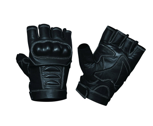 Openhand - Men's Leather Motorcycle Fingerless Gloves