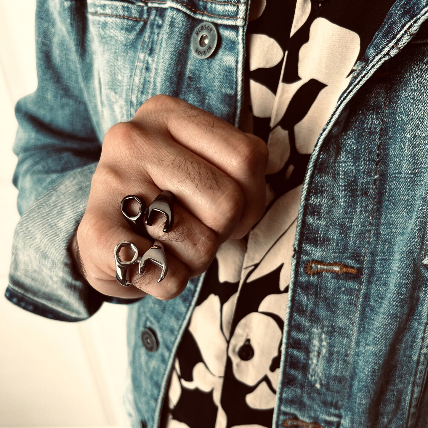 Stainless Steel Wrench Unisex Ring