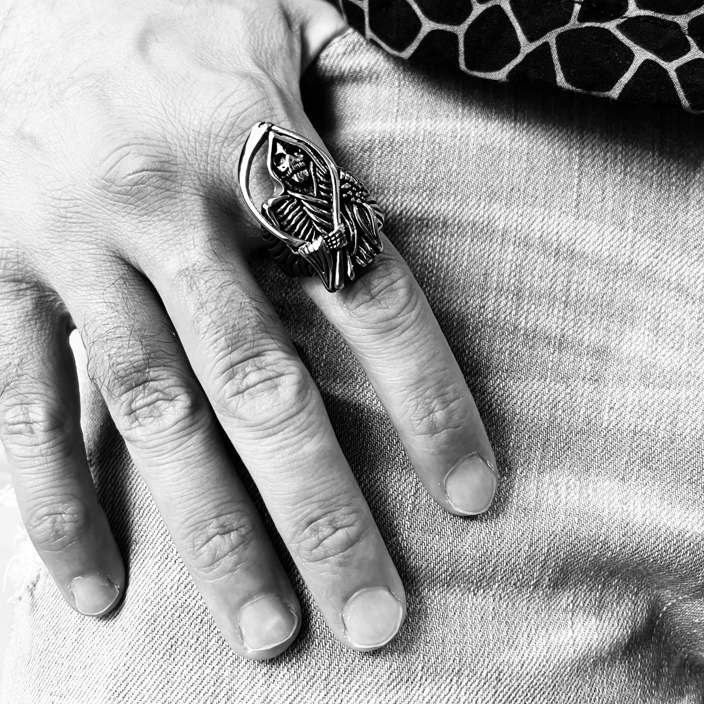 Stainless Steel Grim Reaper Ring
