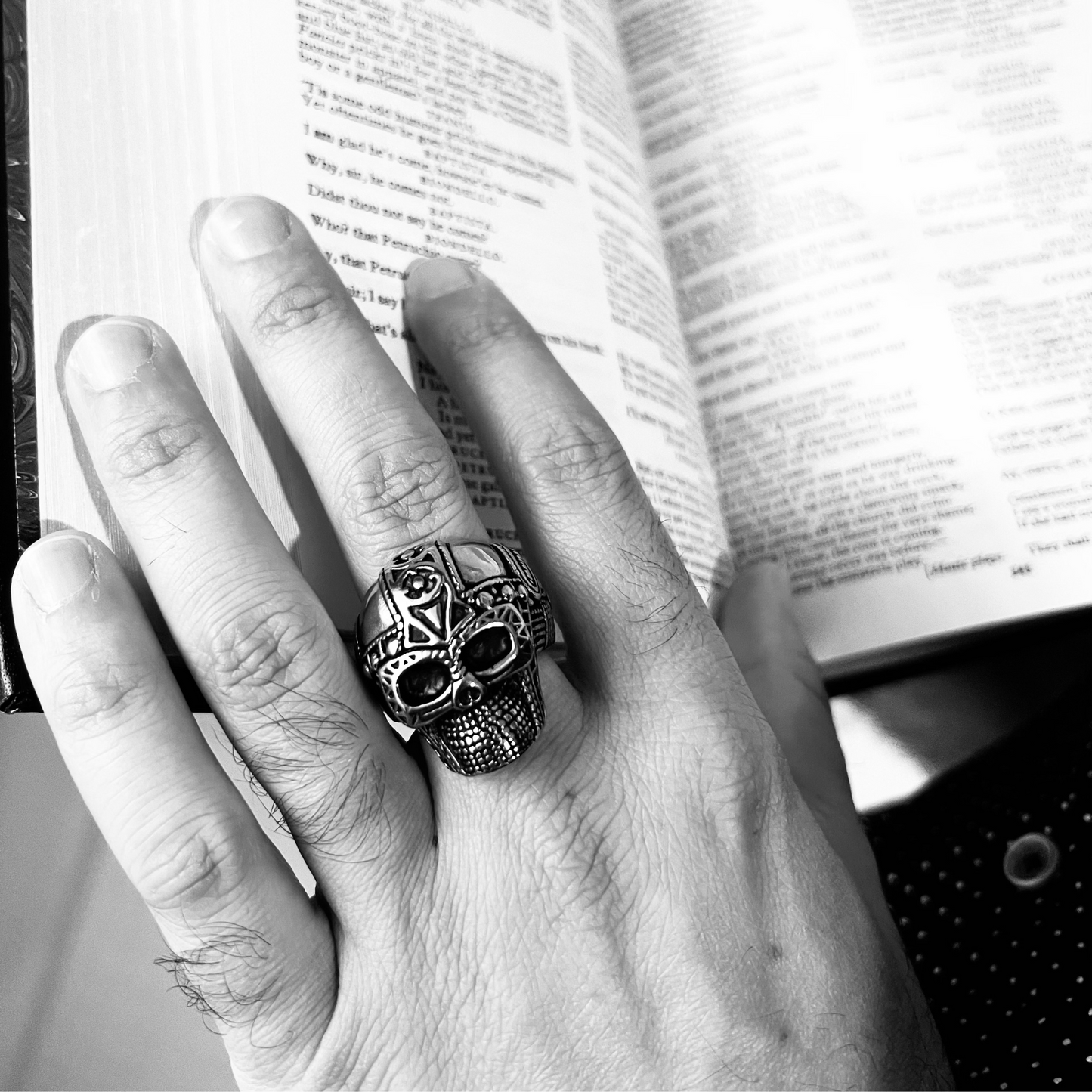 Stainless Steel Ancient Warrior Guard Skull Ring