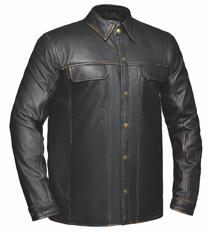 Rusty - Mens Premium Leather Shirt Jacket