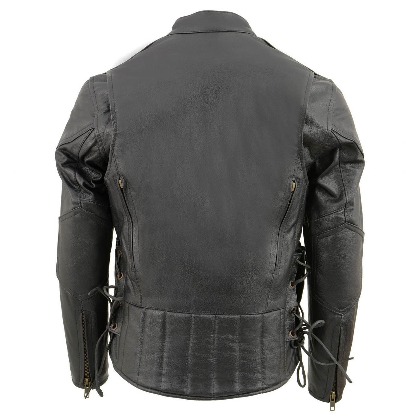 Milwaukee Leather LKM1900 Boy's Black Leather Side Lace Vented Moto Jacket