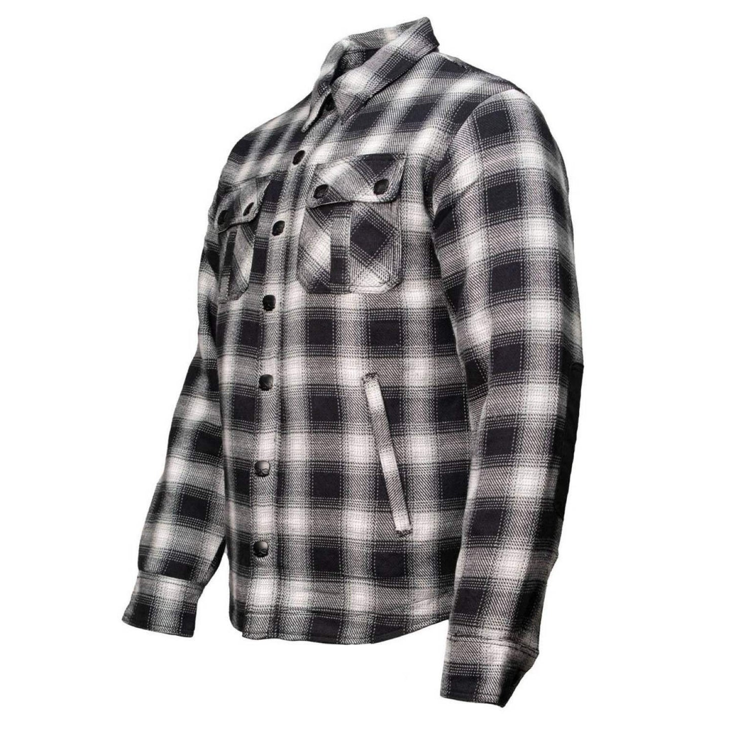 Milwaukee Leather MPM1638 Men's Black and White Checkered Flannel Motorcycle Riding Shirt