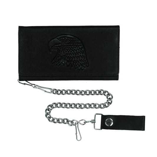 Royal Black Snap Closure Biker Chain Wallet