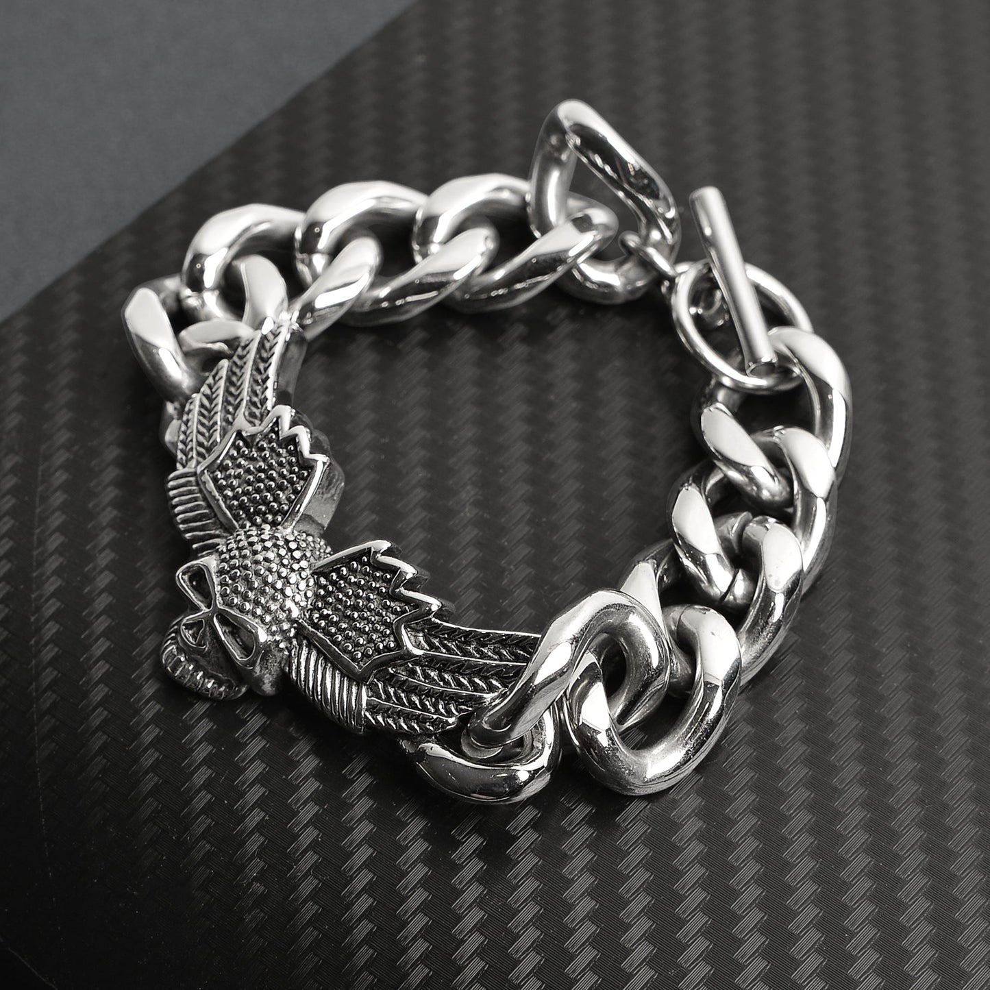 Stainless Steel Skull Wings Bracelet