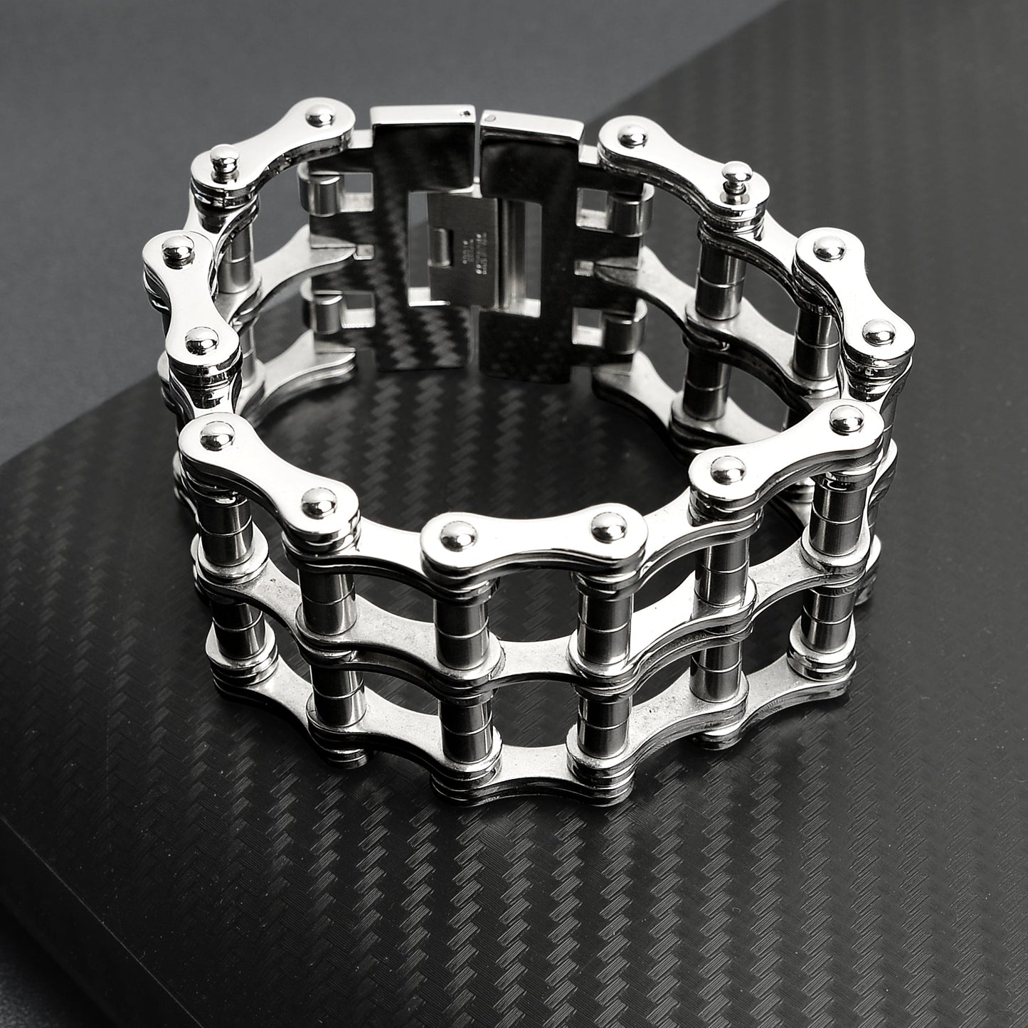 Stainless Steel Heavy Double Bike Chain Bracelet