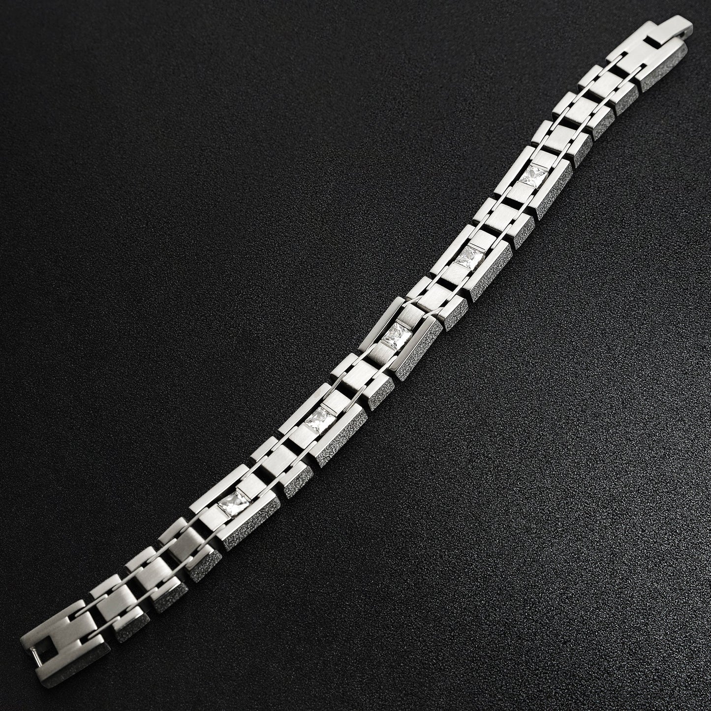 Stainless Steel CZ Accent Bracelet