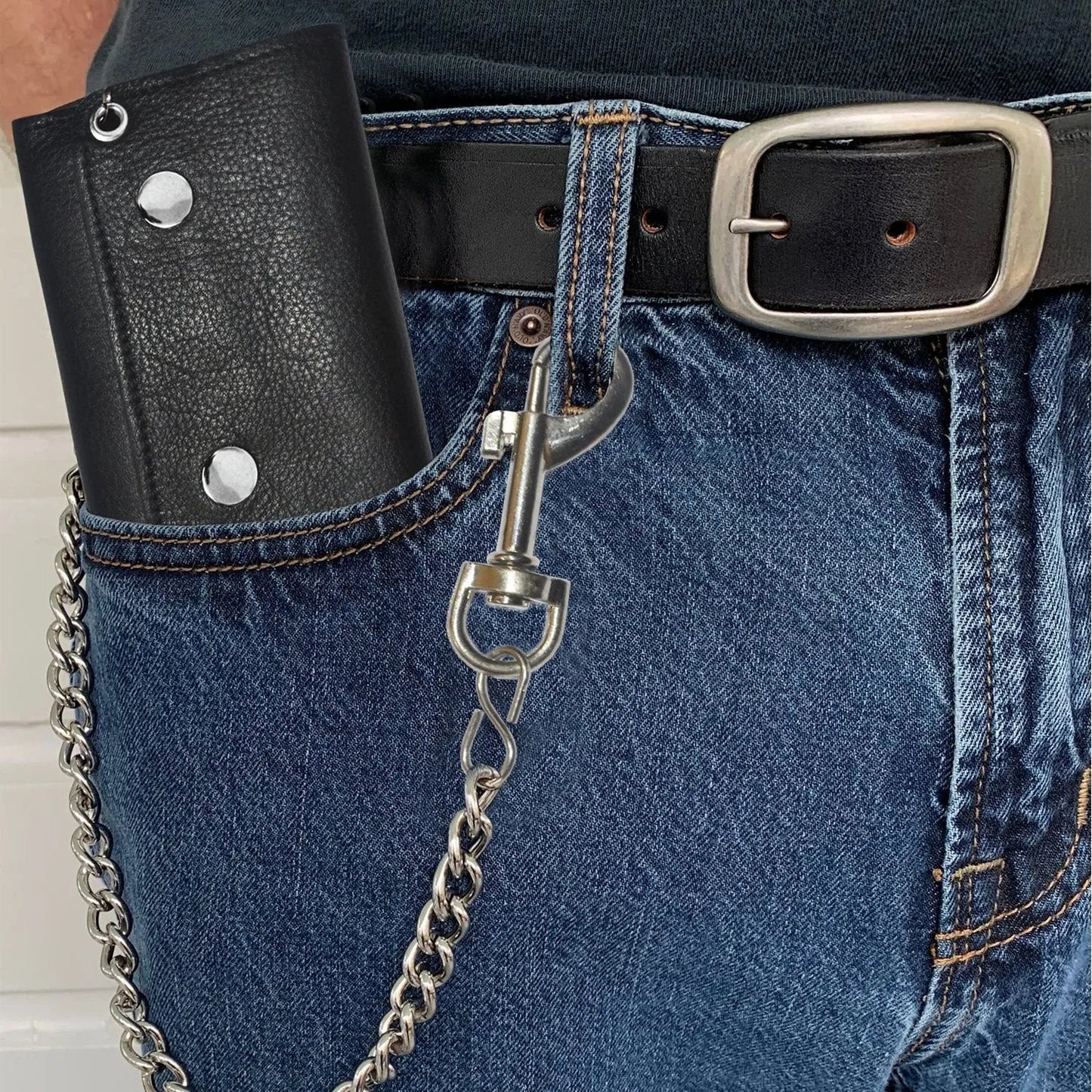 Stylish Black Biker Chain Wallet