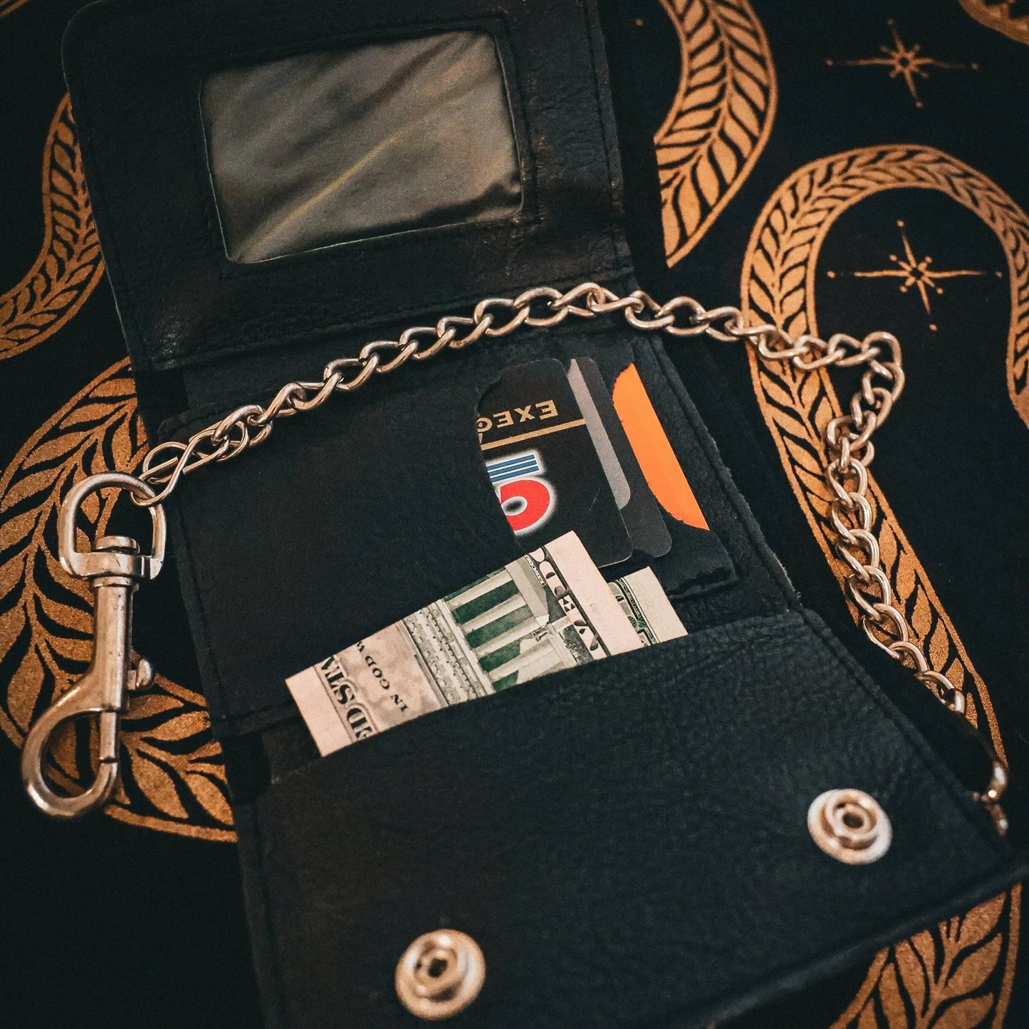 Stylish Black Biker Chain Wallet