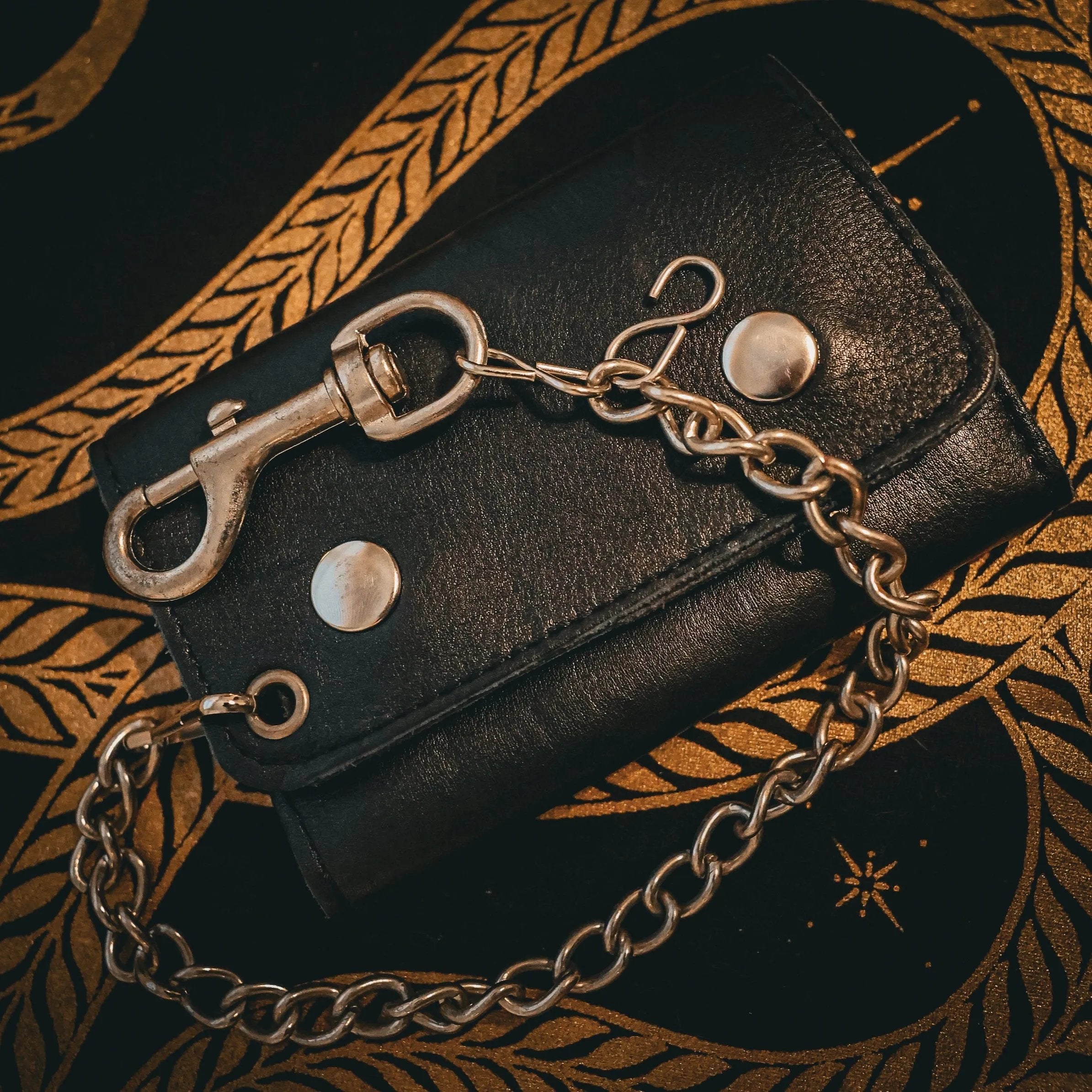 Stylish Black Biker Chain Wallet – Extreme Biker Leather