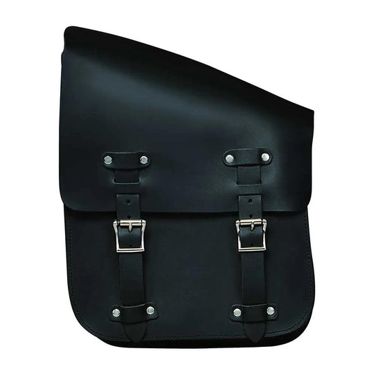Black - Left Side Leather Swing Arm Bag