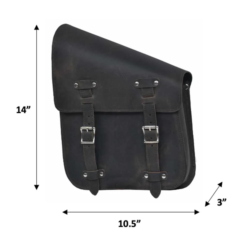 Rustic Brown strips 9586.L - Left Side Leather Swing Arm Bag