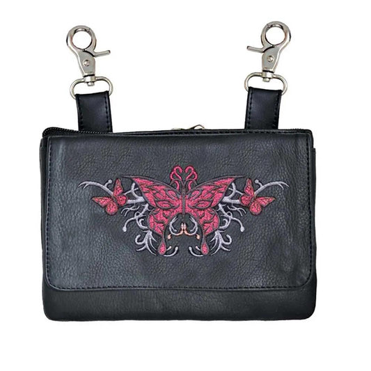 Classic Cowhide Motorcycle Clip-On Bag for Ladies