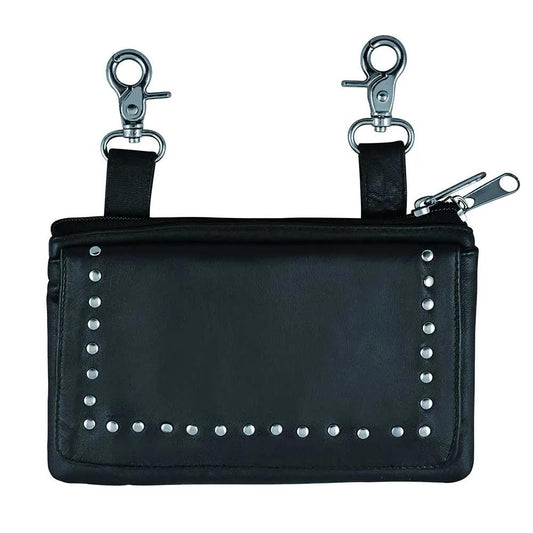 Classic Western Cowhide Clip on Bag for Bikers