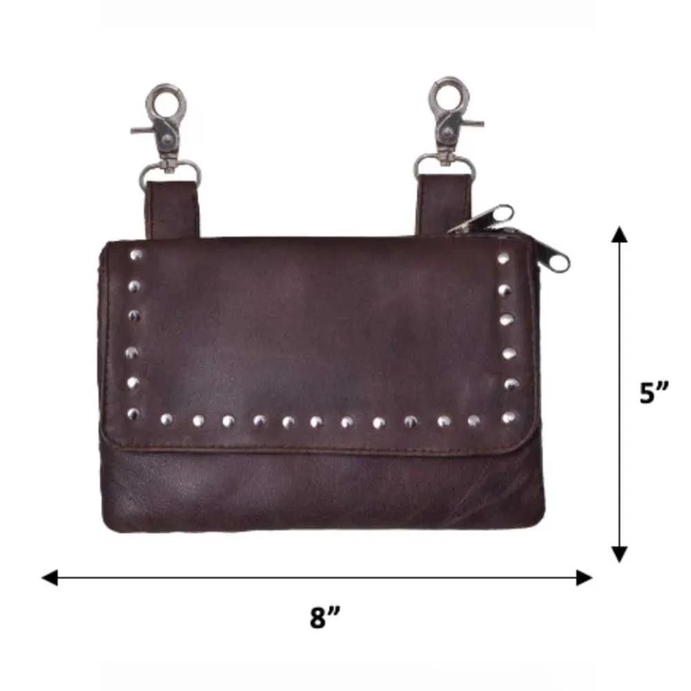 Women’s Cowhide Motorcycle Waist Clip on Bag