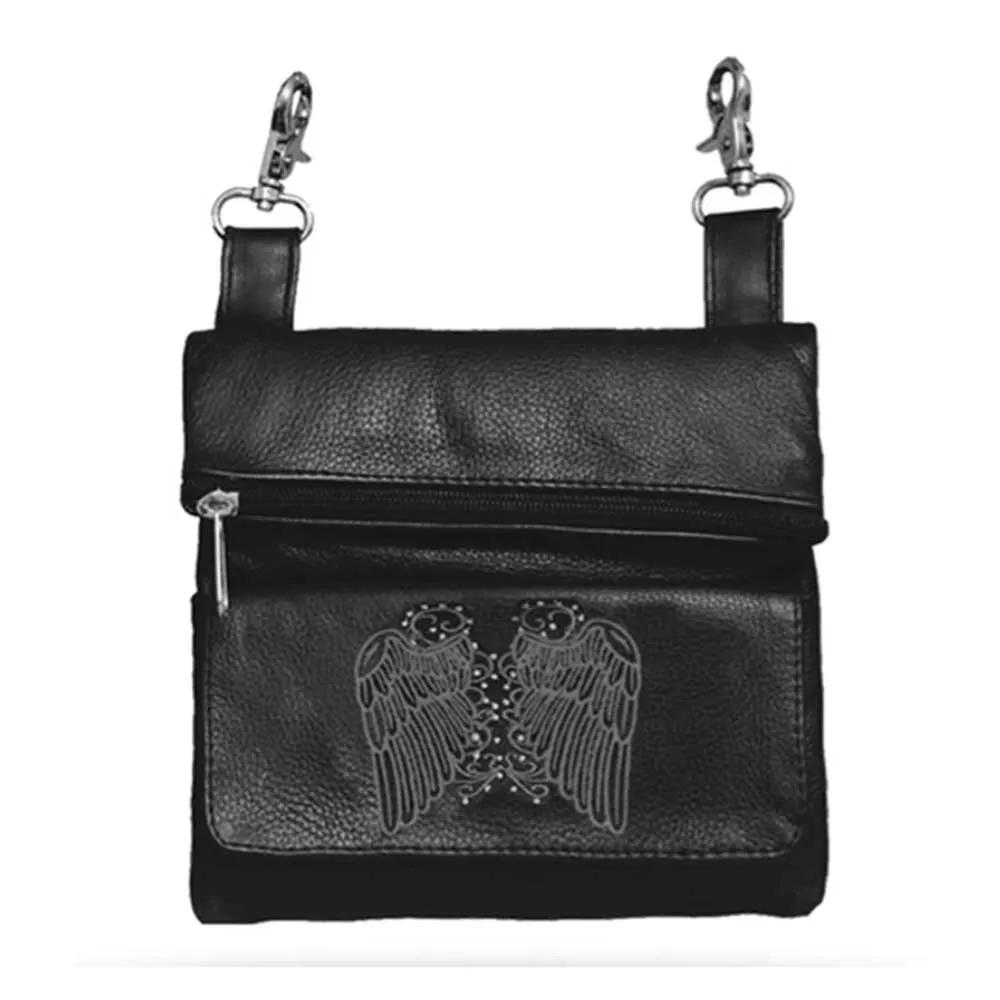 Western Cowhide Leather Clip-On Leg Bag for Women