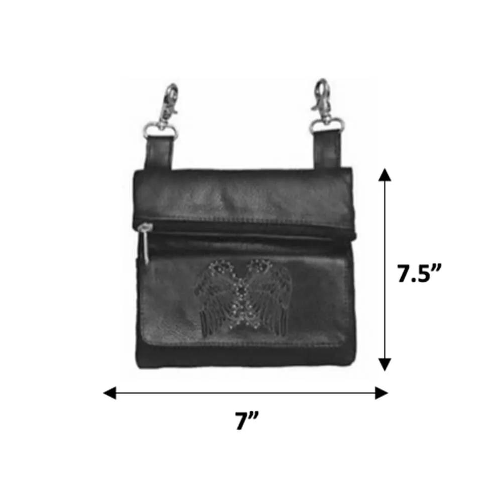 Western Cowhide Leather Clip-On Leg Bag for Women