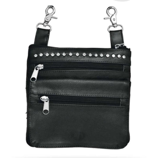 High-End Cowhide Clip on Bag for Female Riders