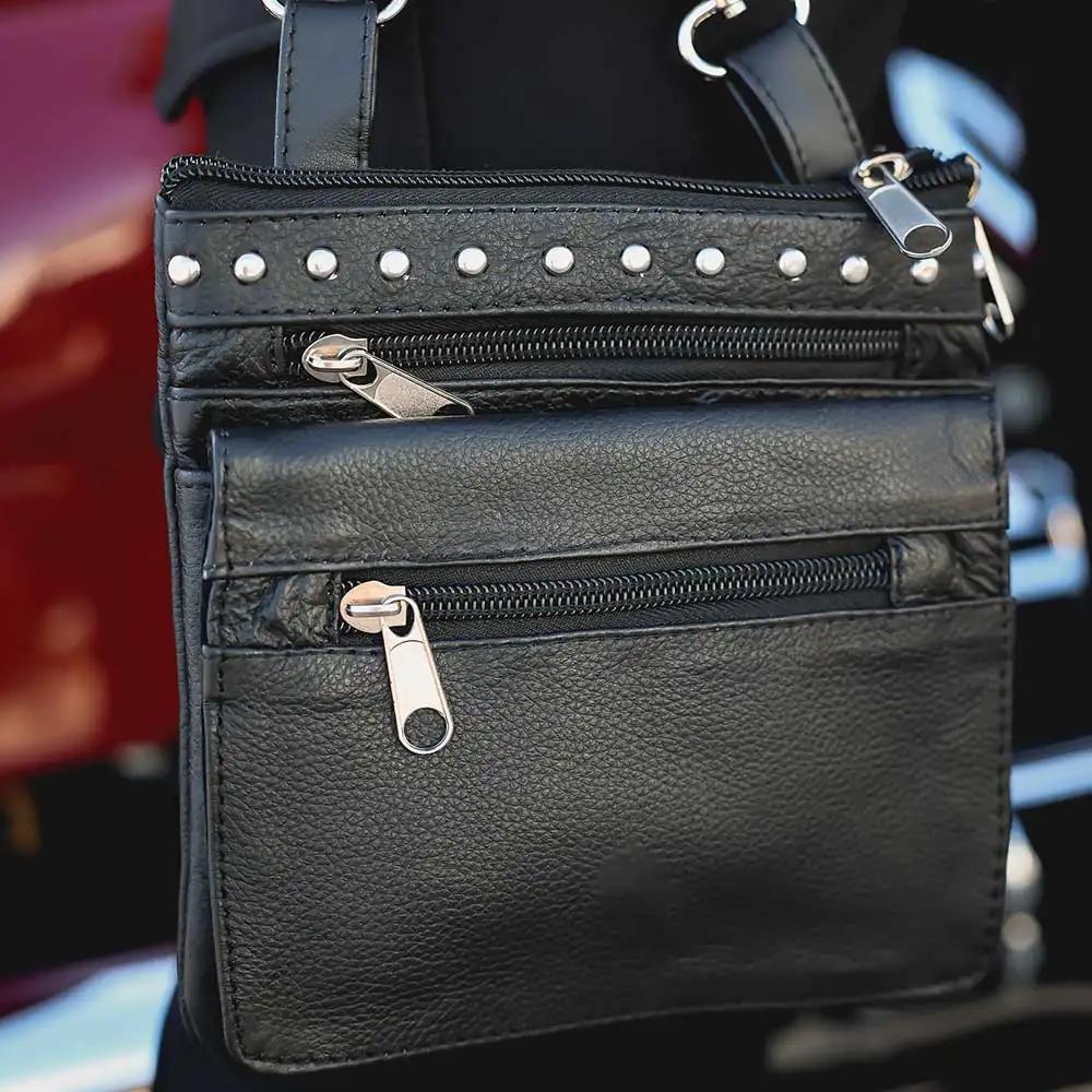 High-End Cowhide Clip on Bag for Female Riders