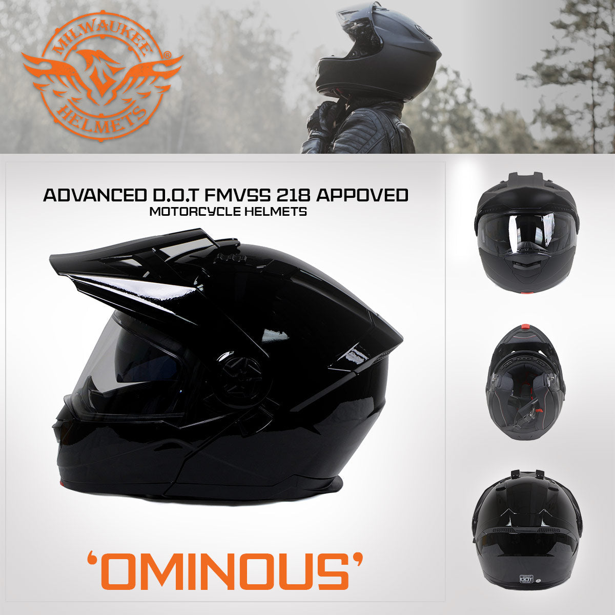 bike helmets milwaukee MPH9830DOT Rascal 3/4 Open Face Flat Black 2 in 1 Mo Milwaukee Helmets MPH9830DOT 'Rascal' 3/4