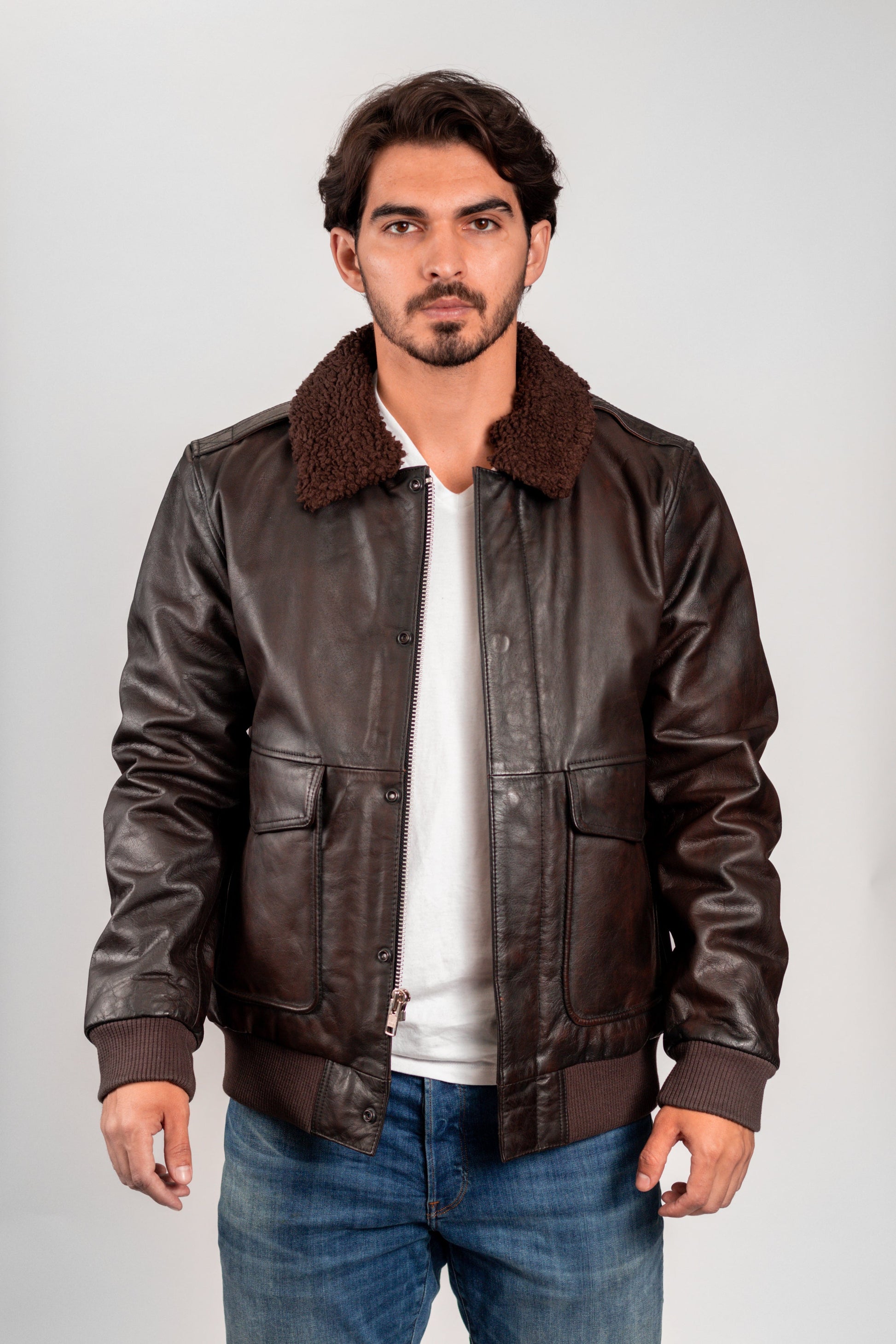 Old World Map Bomber Jacket Brown (POS) – Extreme Biker Leather