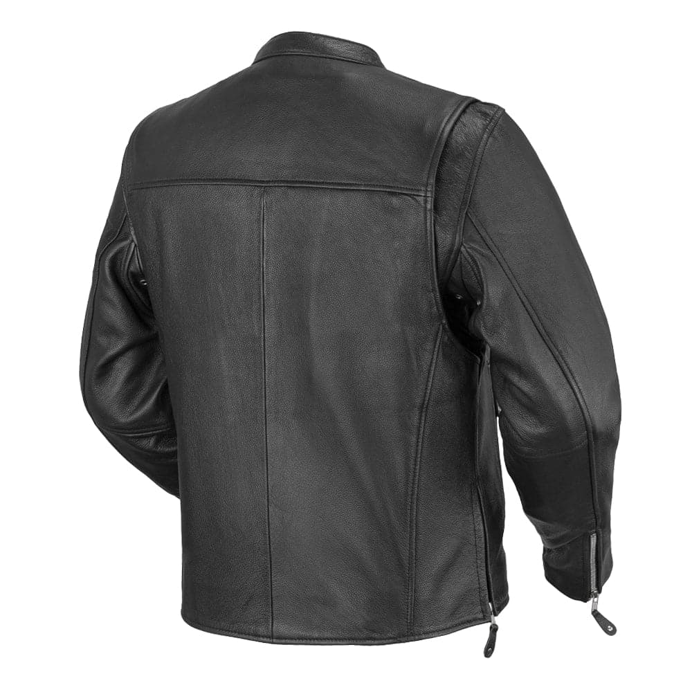 Ace Men's Leather Motorcycle Jacket Men's Leather Jacket First Manufacturing Company   