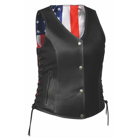 American Woman - Ladies USA Flag Liner Vest