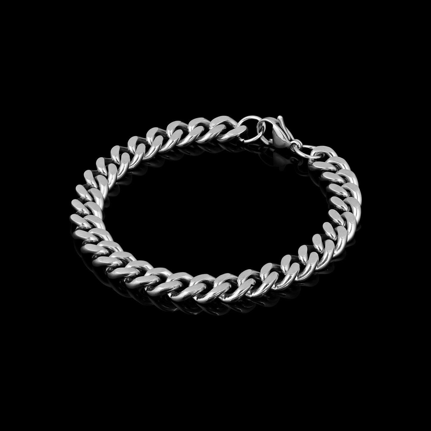 Stainless Steel Diamond Cut Curb Chain Bracelet