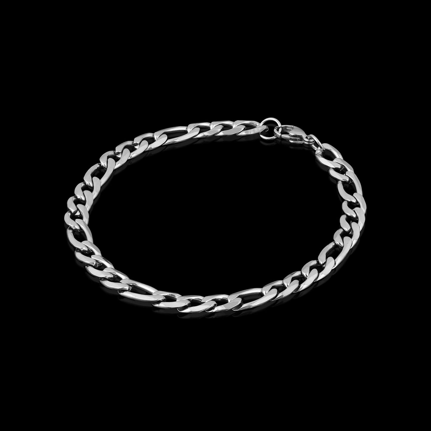 Stainless Steel Figaro Chain Bracelet