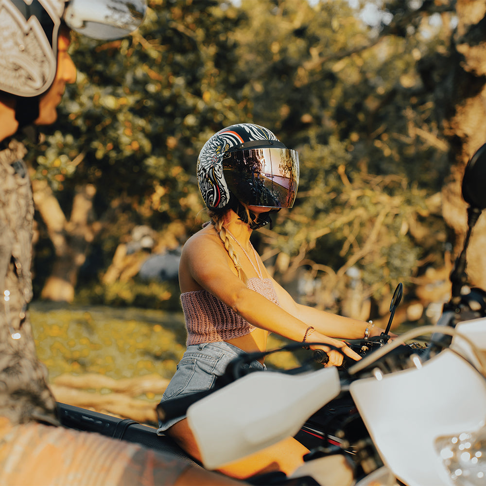 dot certified female motorcycle helmets Daytona Cruiser Tribal Motorcycle Helmet, M