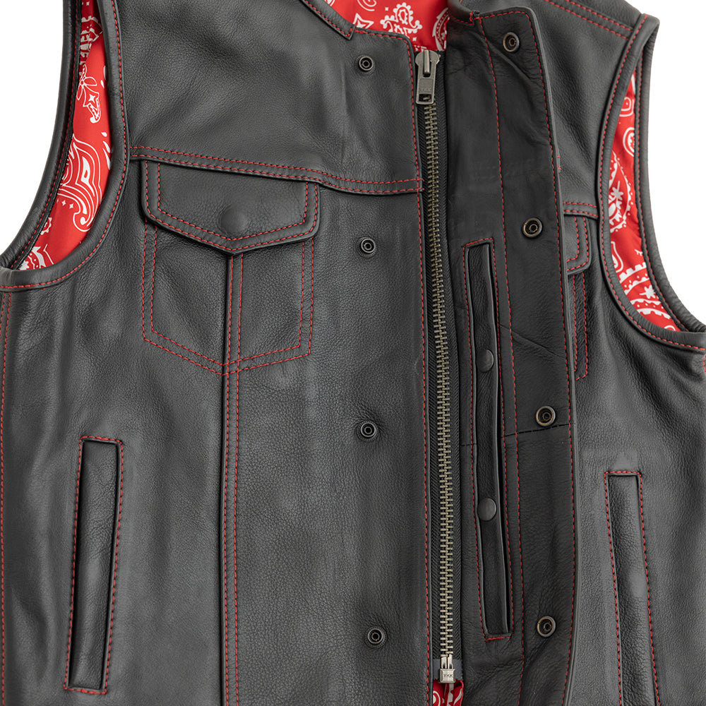 Bandit Men's Leather Motorcycle Vest Men's Leather Vest First Manufacturing Company   