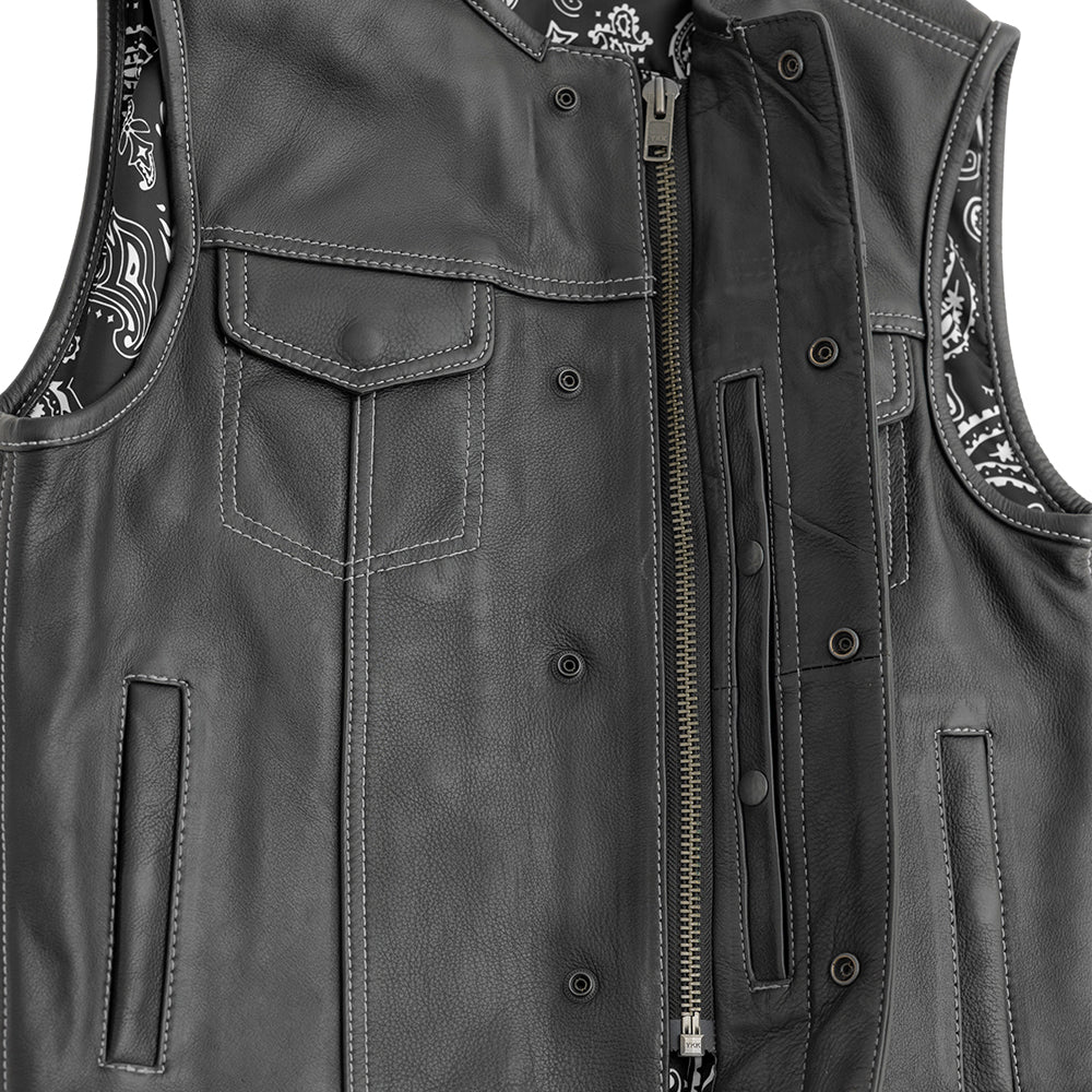 Bandit Men's Leather Motorcycle Vest Men's Leather Vest First Manufacturing Company   