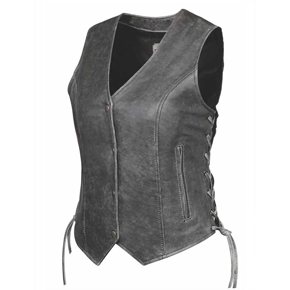 Bessie - Women's lambskin Leather Motorcycle Vest