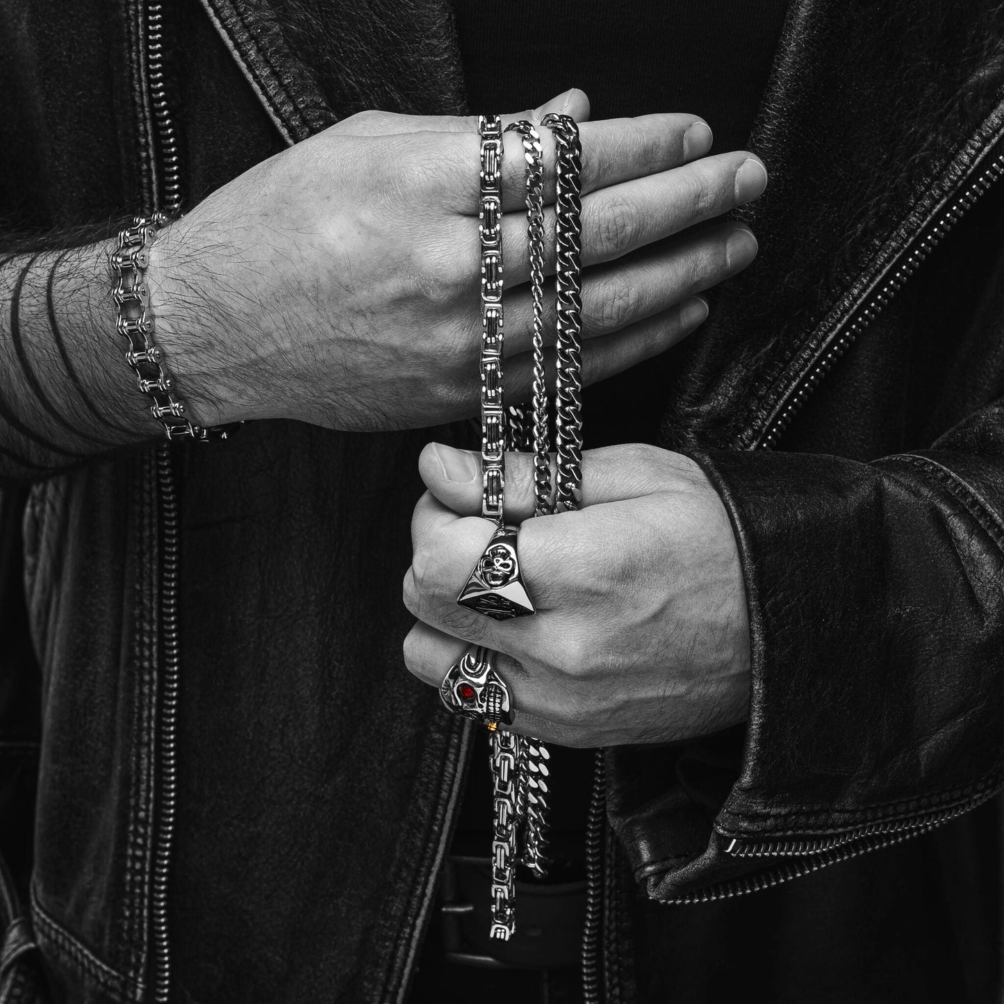 Stainless Steel Byzantine Chain Necklace