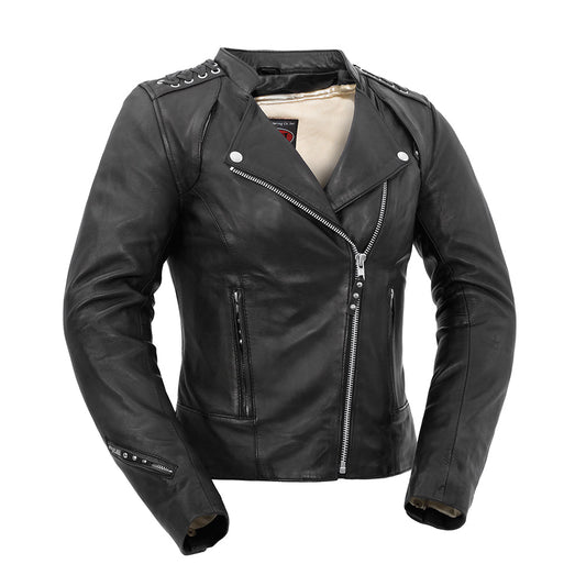 Black Widow - Women's Motorcycle Leather Jacket Women's Leather Jacket First Manufacturing Company XS  
