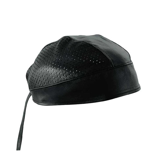 Black Mens Premium Leather Headwrap
