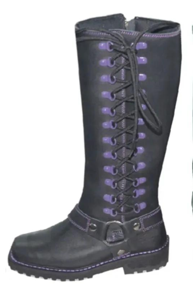 Roadqueen -Ladies Motorcycle Biker Leather Boots