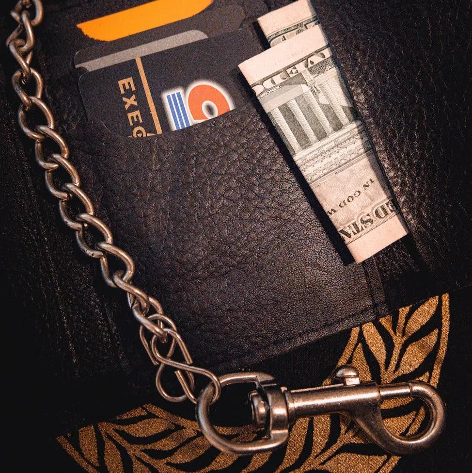 Stylish Black Biker Chain Wallet